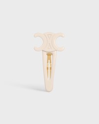 Celine Large Snap Hair Clip in Acetate and Steel - IVORY / GOLD - HAIR ACCESSORIES - 1 | CELINE