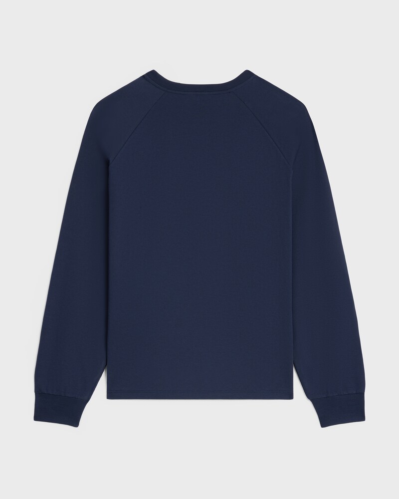 long sleeved t-shirt IN cotton jersey - NAVY/OFF WHITE -  - 1 | CELINE