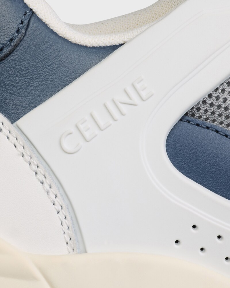 CT-09 TRAINER SNEAKER IN CALFSKIN AND MESH - ULTRA WHITE / NAVY -  - 1 | CELINE
