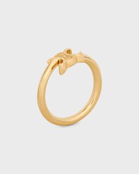 Triomphe Asymmetric Ring in Brass with Gold Finish - GOLD -  - 2 | CELINE
