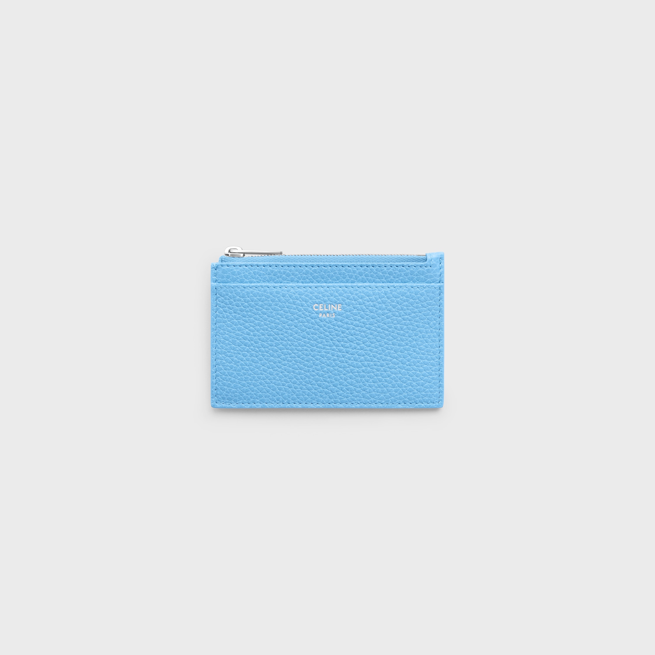 CELINE Zipped Card Holder IN GRAINED CALFSKIN