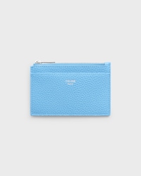 Zipped Card Holder IN GRAINED CALFSKIN - SKY BLUE - NEW - 1 | CELINE