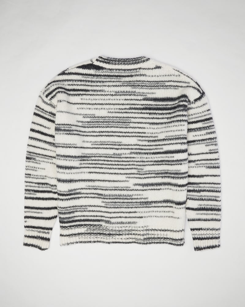 crewneck sweater IN BRUSHED ALPACA MOHAIR - WHITE/GREY -  - 1 | CELINE
