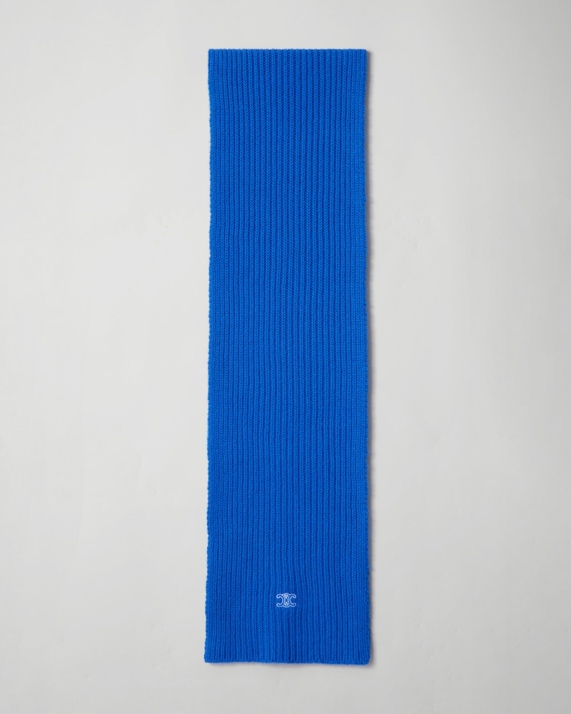 Écharpe en cachemire côtelé - ROYAL BLUE -  - 1 | CELINE