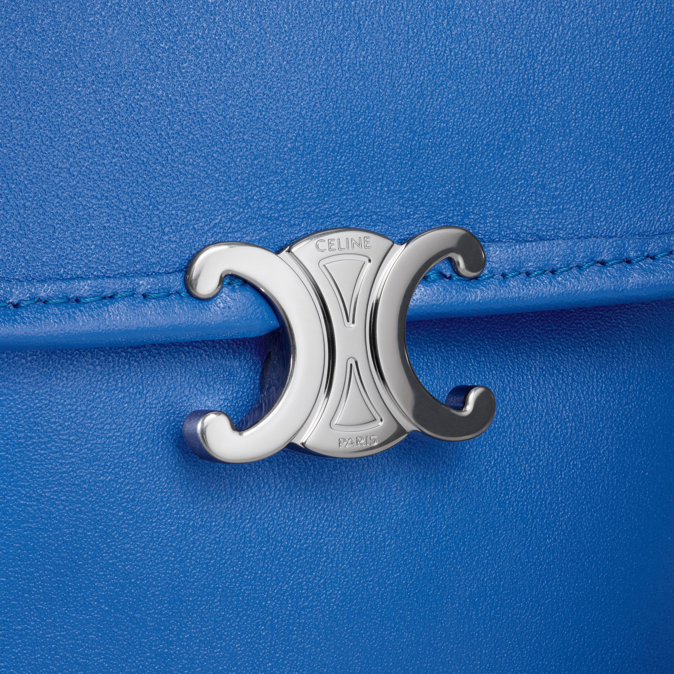 VERTICAL POUCH SOFT TRIOMPHE IN SMOOTH LAMBSKIN - OXIDE BLUE | CELINE