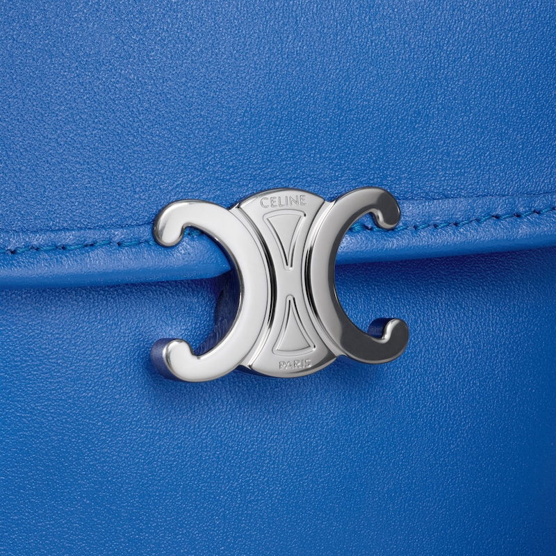VERTICAL POUCH SOFT TRIOMPHE IN SMOOTH LAMBSKIN - OXIDE BLUE - MINI BAGS - 1 | CELINE