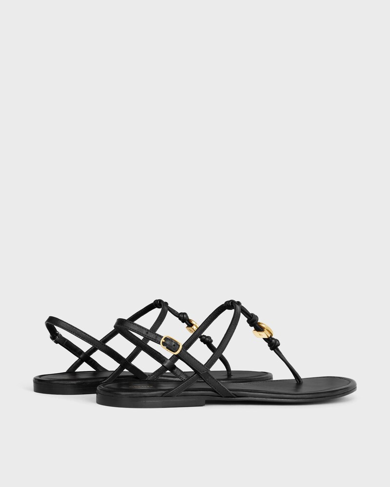 PENNY SANDAL IN SUPPLE CALFSKIN - BLACK -  - 1 | CELINE