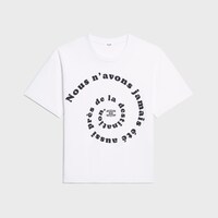t-shirt IN cotton jersey - OPTIC WHITE / BLACK -  - 1 | CELINE