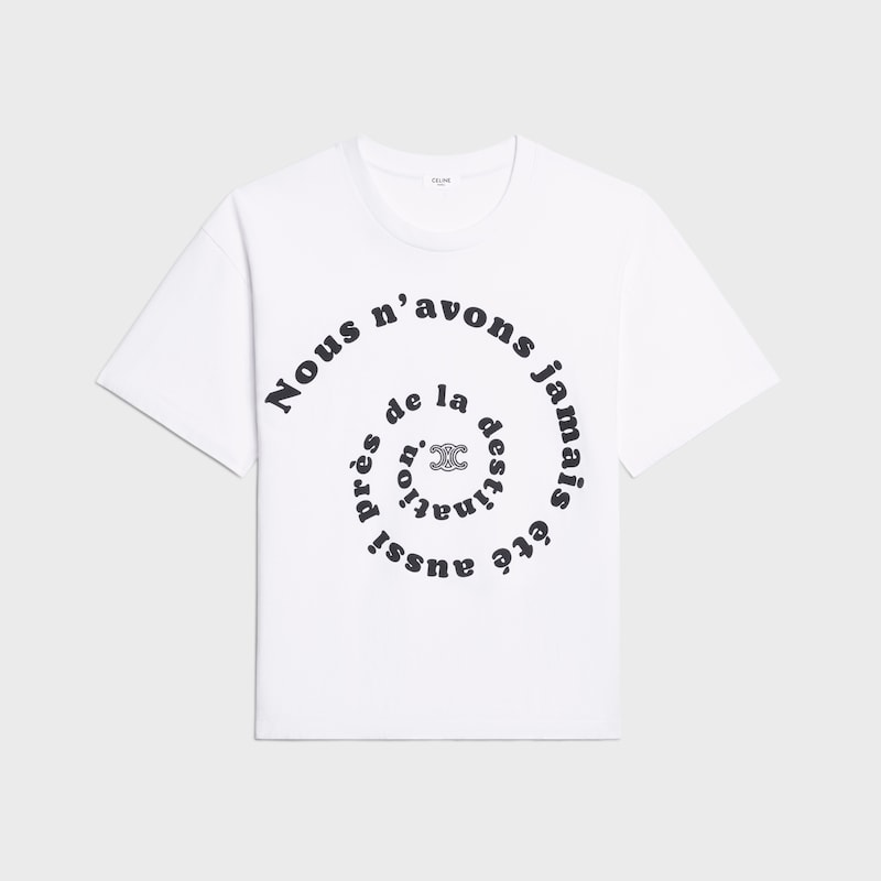t-shirt IN cotton jersey - OPTIC WHITE / BLACK -  - 1 | CELINE