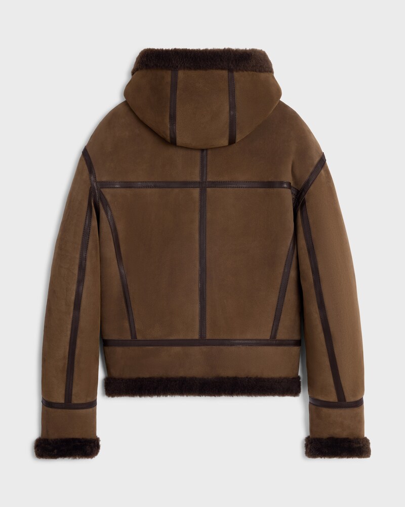 aviator jacket IN suede - BROWN -  - 1 | CELINE