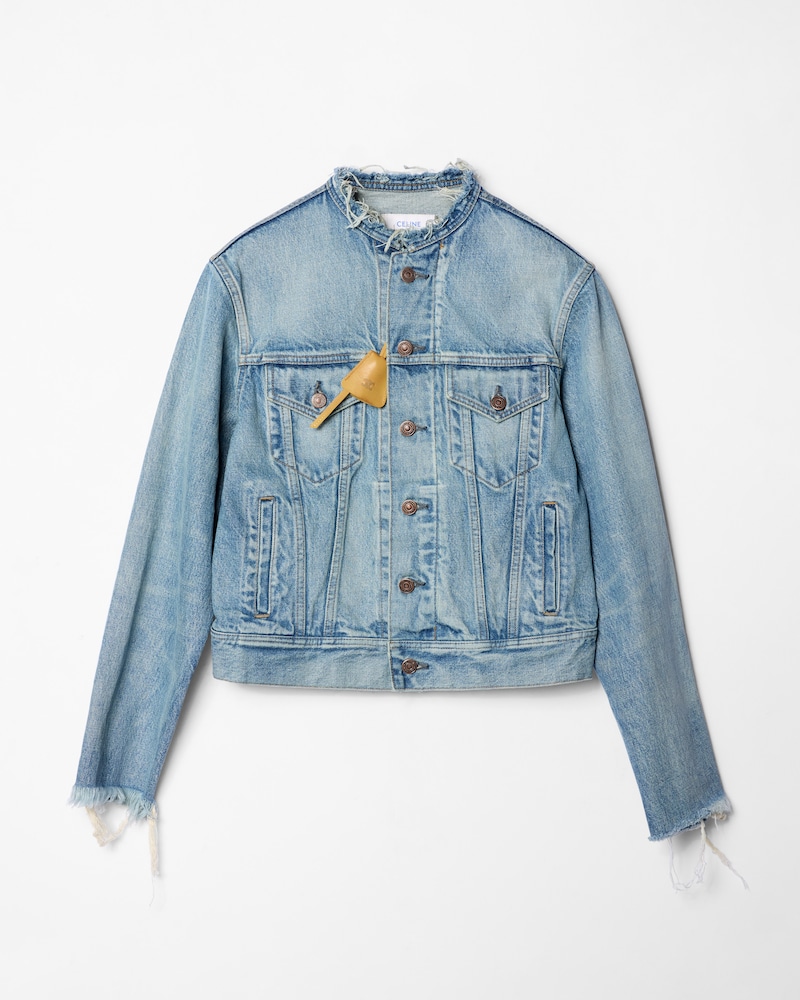 TRUCKER JACKET IN cotton denim - CLEAR WATERFALL -  - 1 | CELINE