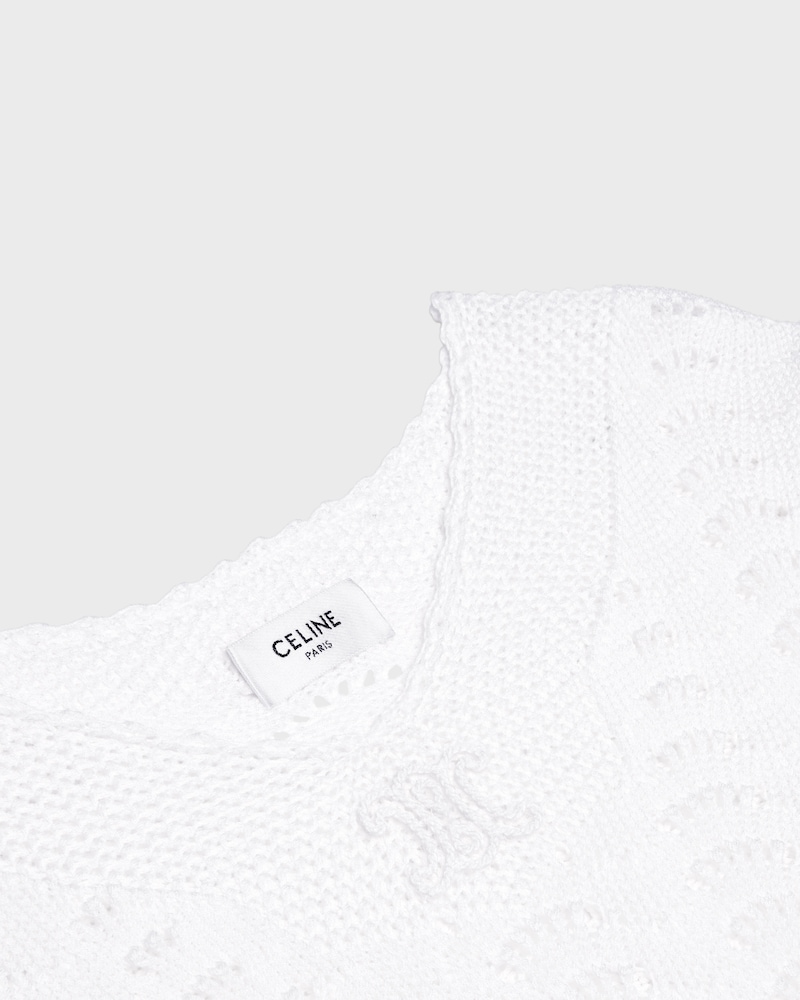 mini dress IN cotton pointelle - WHITE -  - 1 | CELINE