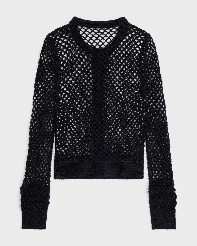 cardigan in cotone all’uncinetto - NERO -  - 1 | CELINE