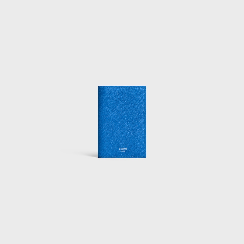 VERTICAL CARD HOLDER IN GRAINED CALFSKIN - ULTRA BLUE - CARD HOLDERS - 1 | CELINE