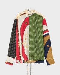 Camisa holgada en sarga de seda estampada - MULTICOLOR -  - 1 | CELINE
