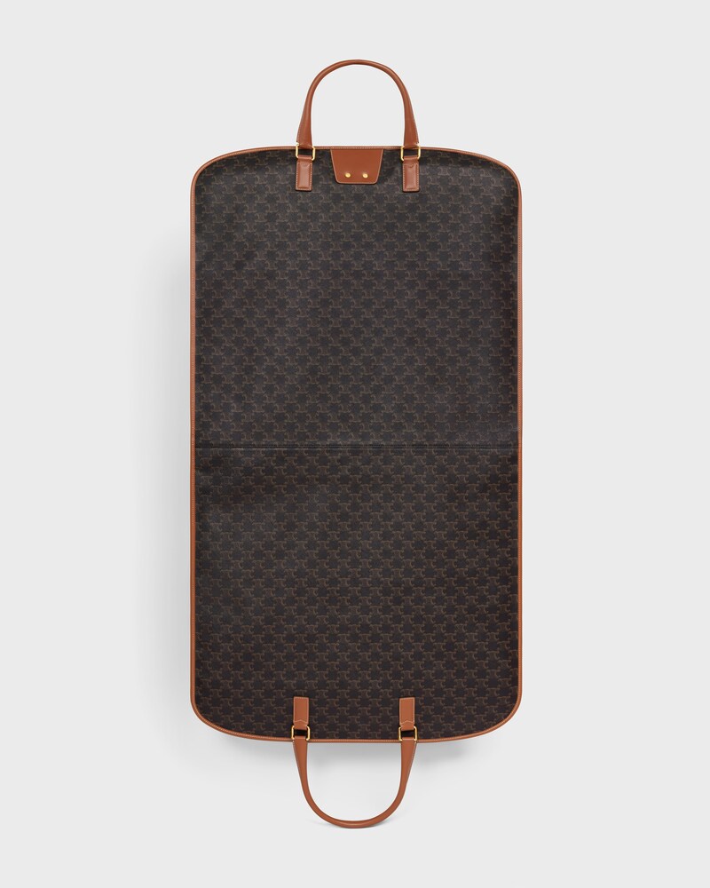 FUNDA PARA TRAJE DE LONA TRIOMPHE Y PIEL DE BECERRO - TOSTADO - GIFT FINDER - 1 | CELINE