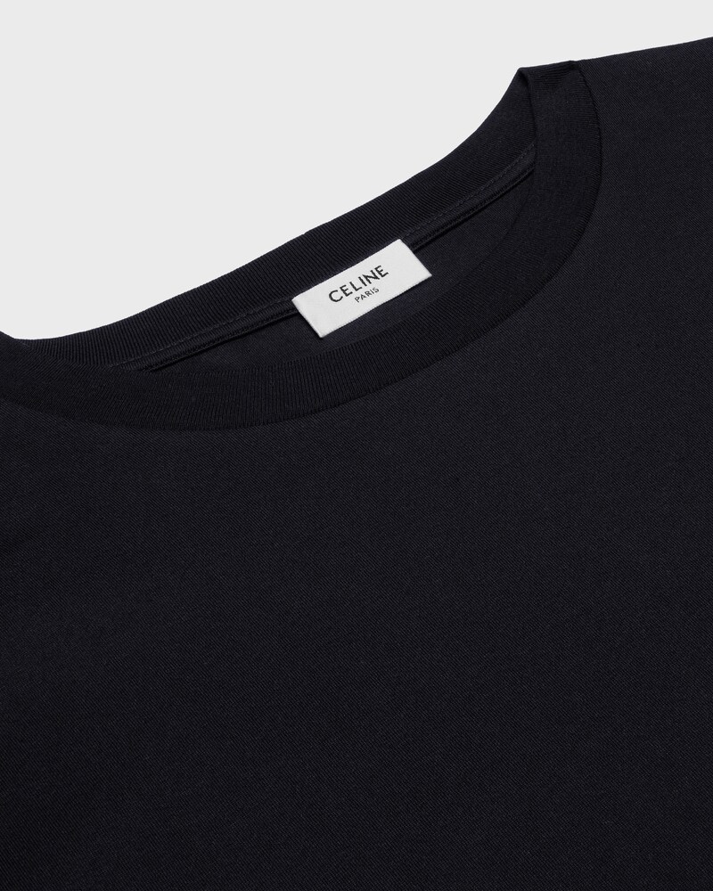 CAMISETA HOLGADA TRIOMPHE DE PUNTO DE ALGODÓN - NEGRO / BLANCO -  - 1 | CELINE