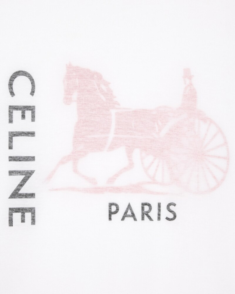 double-layers t-shirt IN FINE COTTON JERSEY - WHITE/BLACK/RED -  - 1 | CELINE