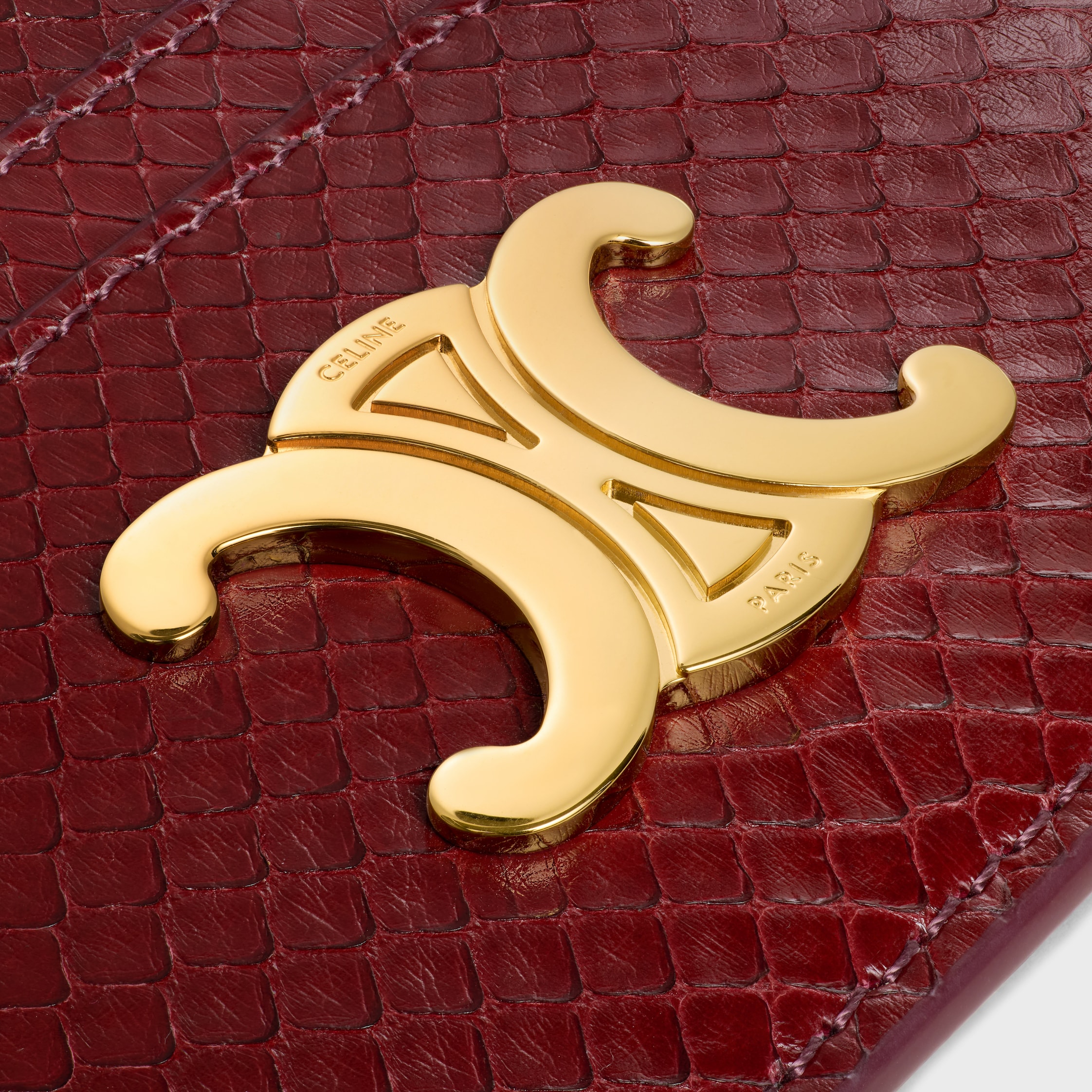 CARD HOLDER TRIOMPHE IN PYTHON - SYRAH | CELINE