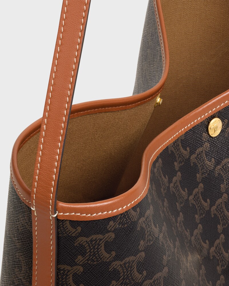 SOFT SHOPPER BAG IN TOILE TRIOMPHE - TAN - CROSS-BODY BAGS - 1 | CELINE
