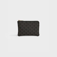Coin Purse  IN Triomphe Canvas - Black - TRIOMPHE CANVAS - 1 | CELINE