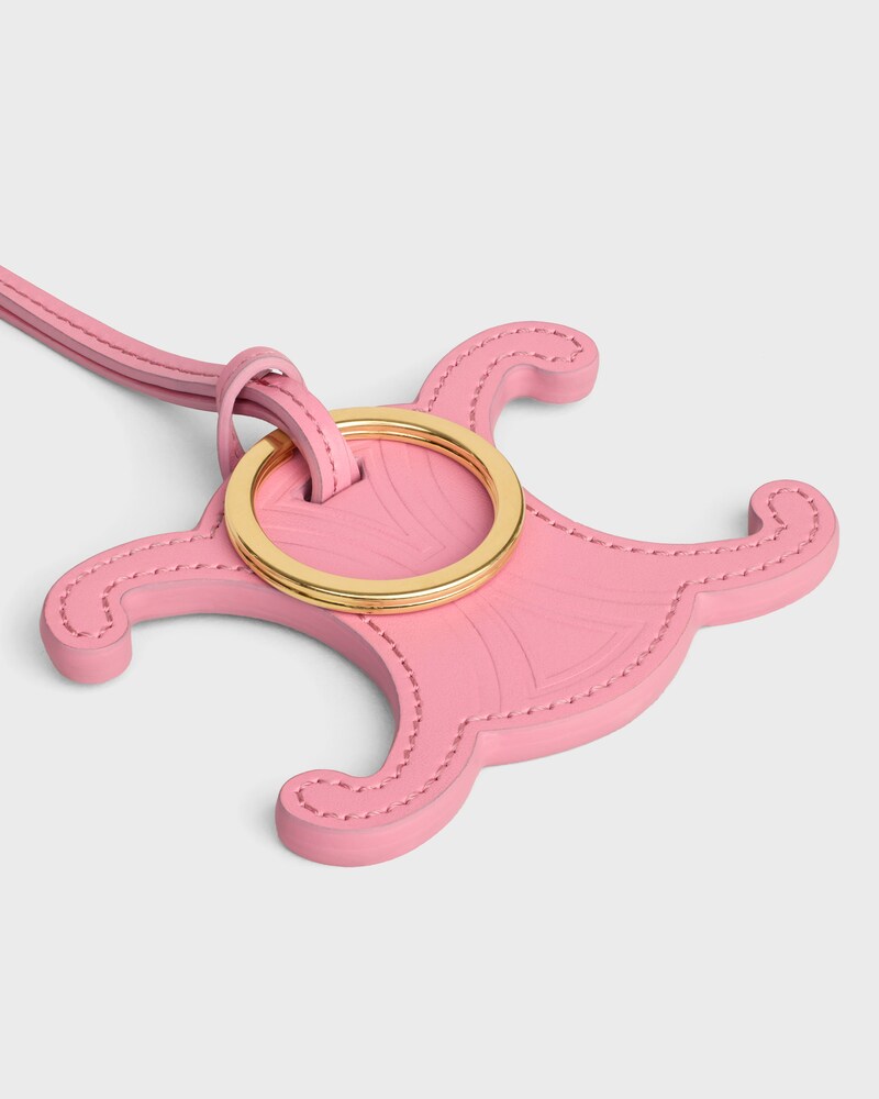 TRIOMPHE BAG CHARM IN SMOOTH CALFSKIN - ROSE - CHARMS AND ACCESSORIES - 1 | CELINE