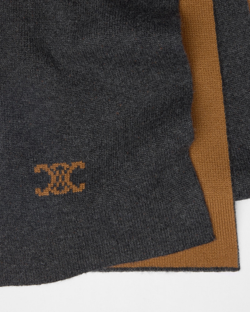 scarf IN wool - DARK GREY/CAMEL -  - 1 | CELINE