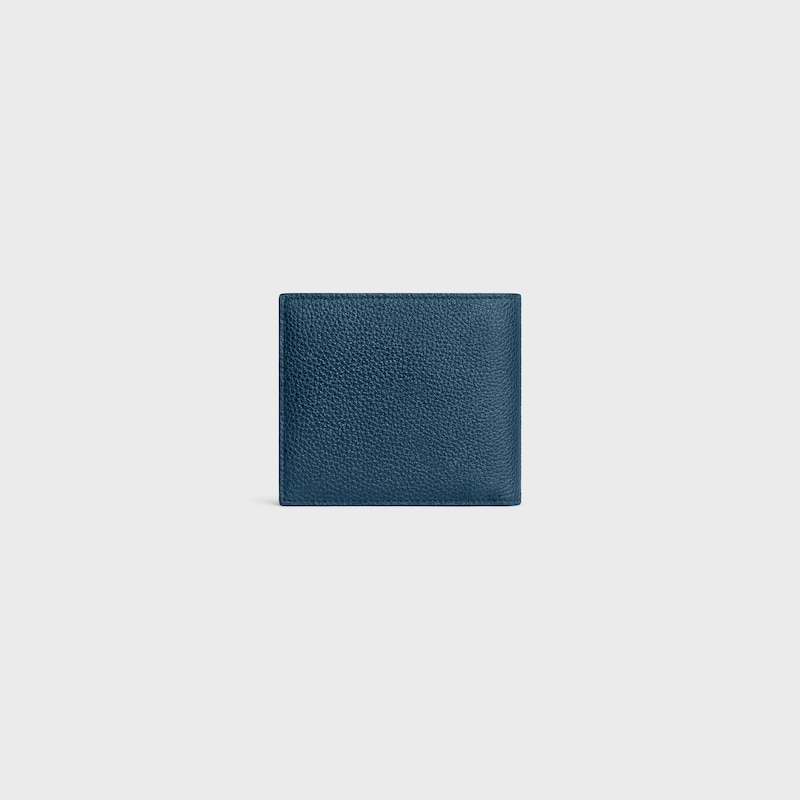 Bi-fold Wallet IN GRAINED CALFSKIN - TEAL BLUE - WALLETS - 1 | CELINE