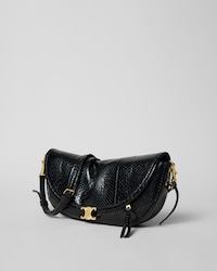 LITTLE HALFMOON SOFT TRIOMPHE IN PYTHON - BLACK - NEW - 2 | CELINE