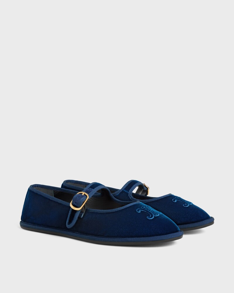 BALLERINE ÈVE TRIOMPHE EN Velours - BLEU NUIT -  - 1 | CELINE