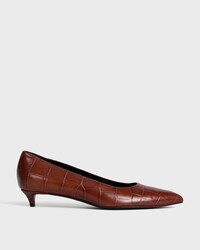 KITTEN PUMP IN CROCRODILE STAMPED CALFSKIN - BROWN -  - 1 | CELINE