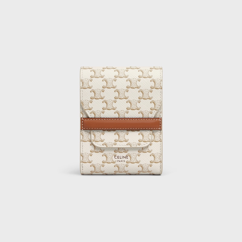 Playing Cards Case in Triomphe Canvas and Lambskin - WHITE / WHITE - CELINE MAISON - 1 | CELINE