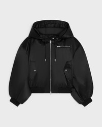 CHAQUETA BOMBER DE SATÉN DE ALGODÓN - NEGRO -  - 1 | CELINE