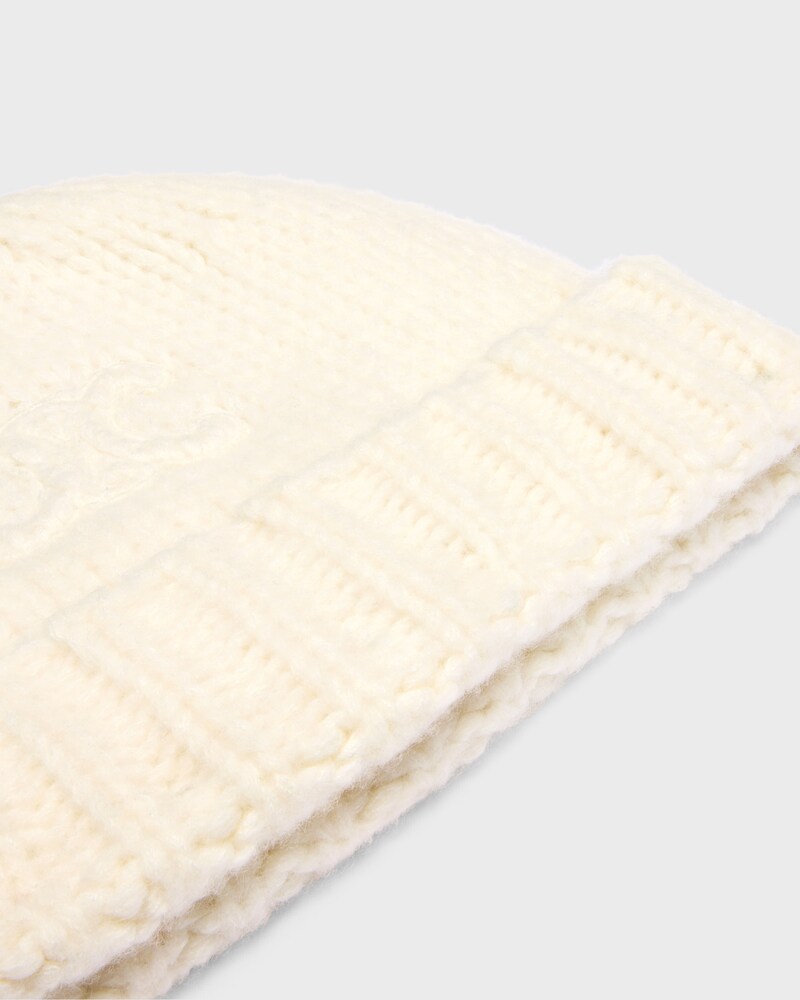triomphe beanie IN cashmere and silk - OFF WHITE -  - 1 | CELINE