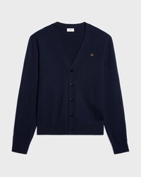 cardigan IN fine wool - NAVY -  - 1 | CELINE