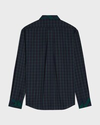 camisa de tartán de algodón - AZUL MARINO/VERDE -  - 2 | CELINE