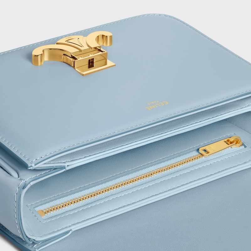 Teen Triomphe Bag in shiny calfskin - PALE BLUE - TRIOMPHE - 1 | CELINE