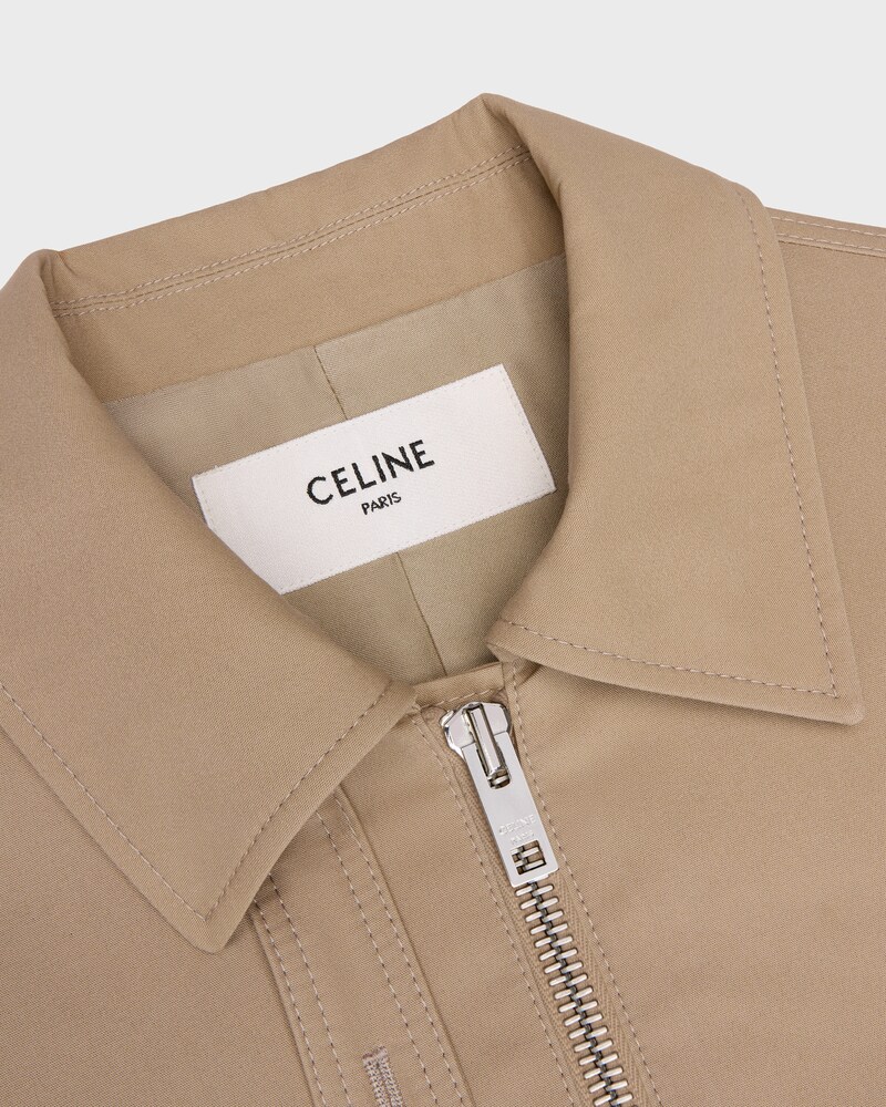 Casaco em tecido de algodão - ASH BEIGE - - 1 | CELINE