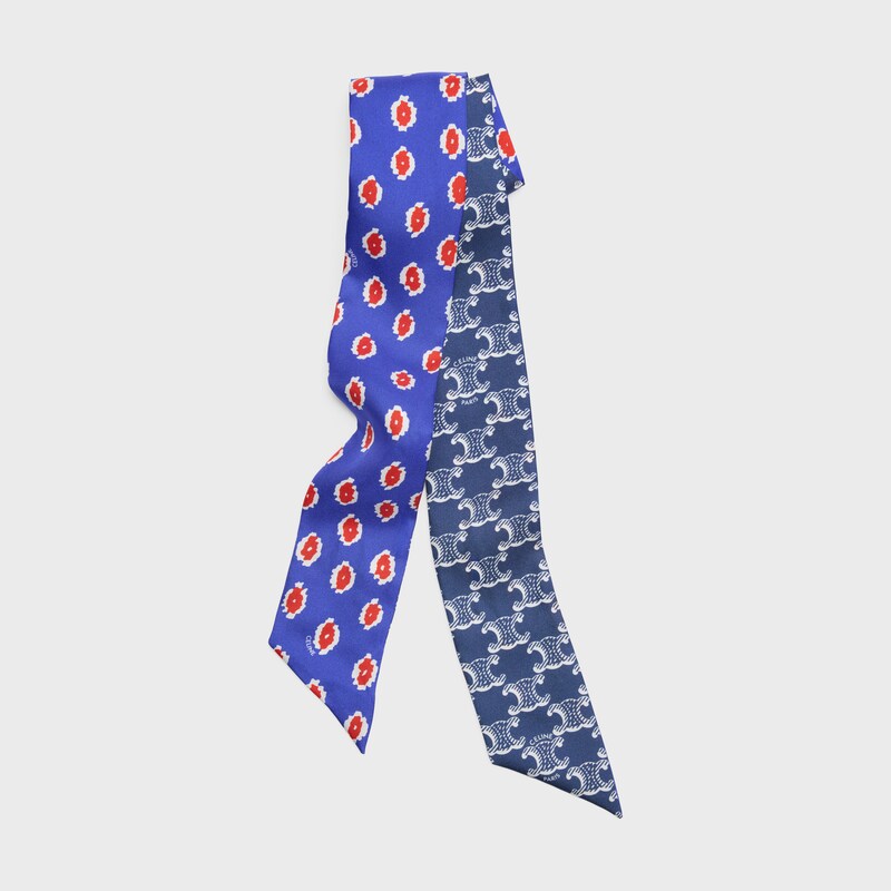 lavalliere IN silk twill - NAVY/RED -  - 1 | CELINE