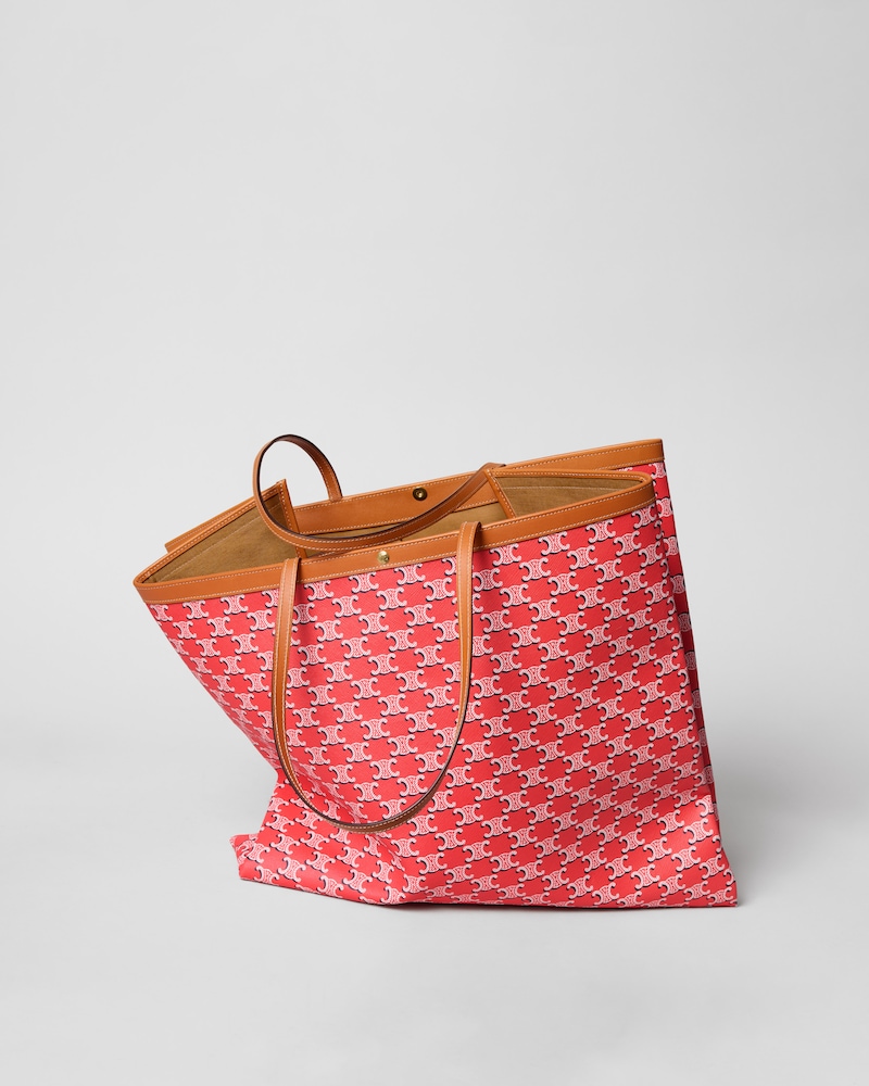 BOLSO SHOPPER GRANDE CON SOLAPA DE LONA TRIOMPHE - ROJO/NEGRO/BLANCO - REGALOS PARA ELLA - 1 | CELINE