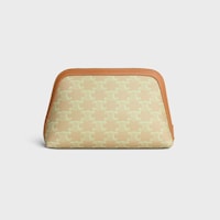 MEDIUM COSMETIC POUCH IN TRIOMPHE CANVAS AND CALFSKIN - SANDCASTLE / SOFT LIME - EVENING - 2 | CELINE