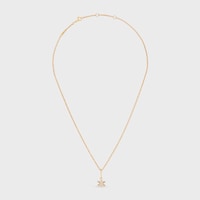 Triomphe Solitaire Sparkle Necklace in Strass and Brass with Gold Finish - GOLD -  - 1 | CELINE