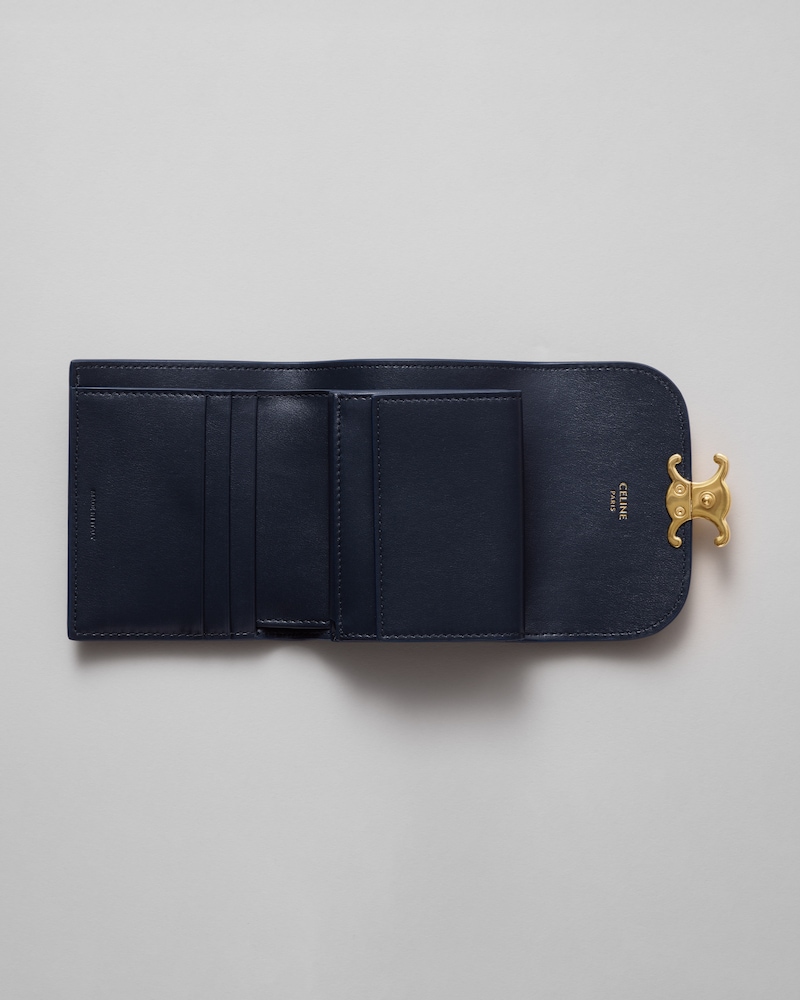 トリオンフ スモール フラップウォレット / グロッシーラムスキン - インクブルー - ウィメンズ ギフト - 1 | CELINE
