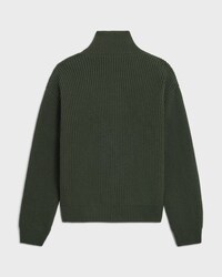trucker sweater IN ribbed wool - DARK GREEN -  - 2 | CELINE