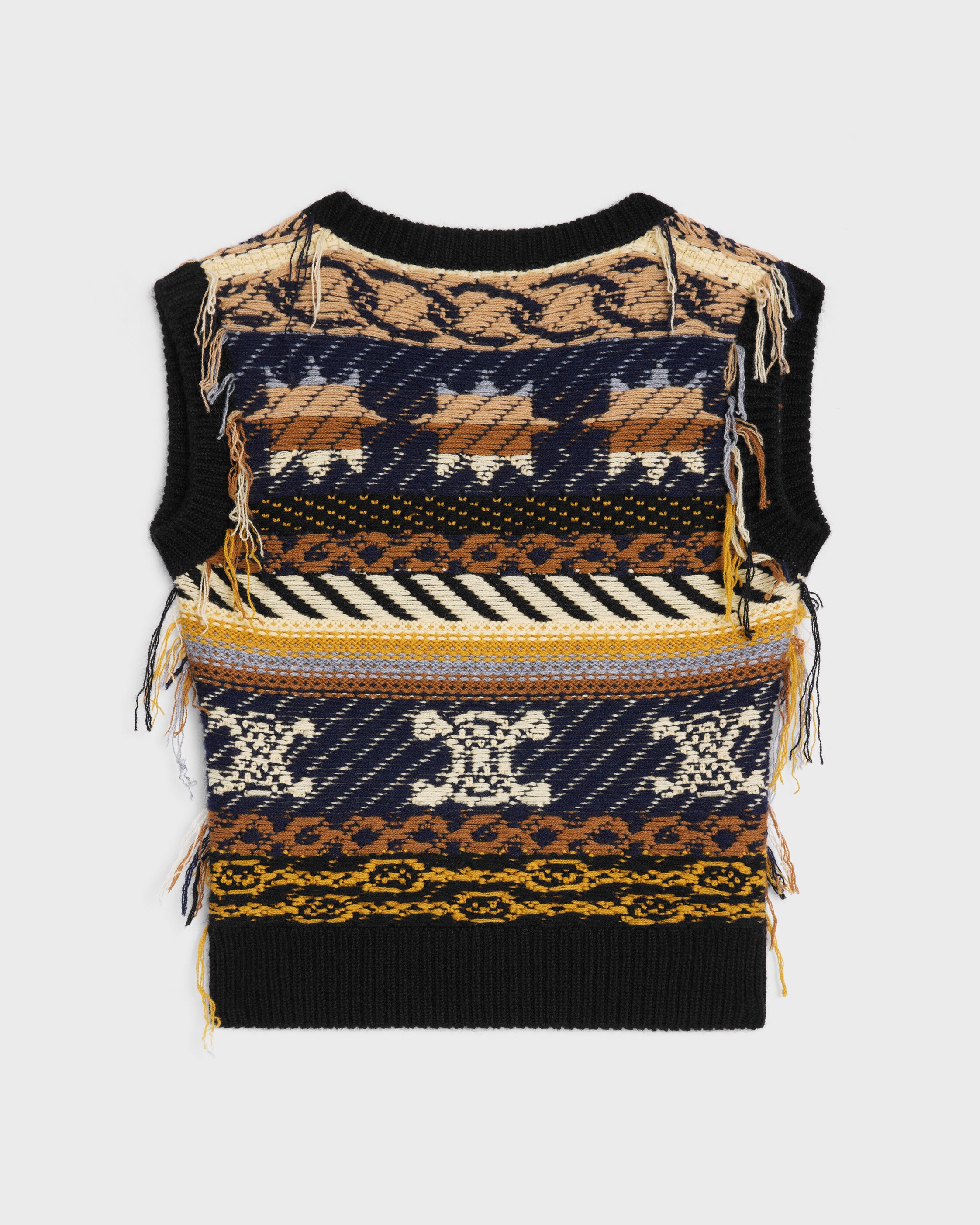TOP IN JACQUARD CASHMERE - BROWN / GREY | CELINE