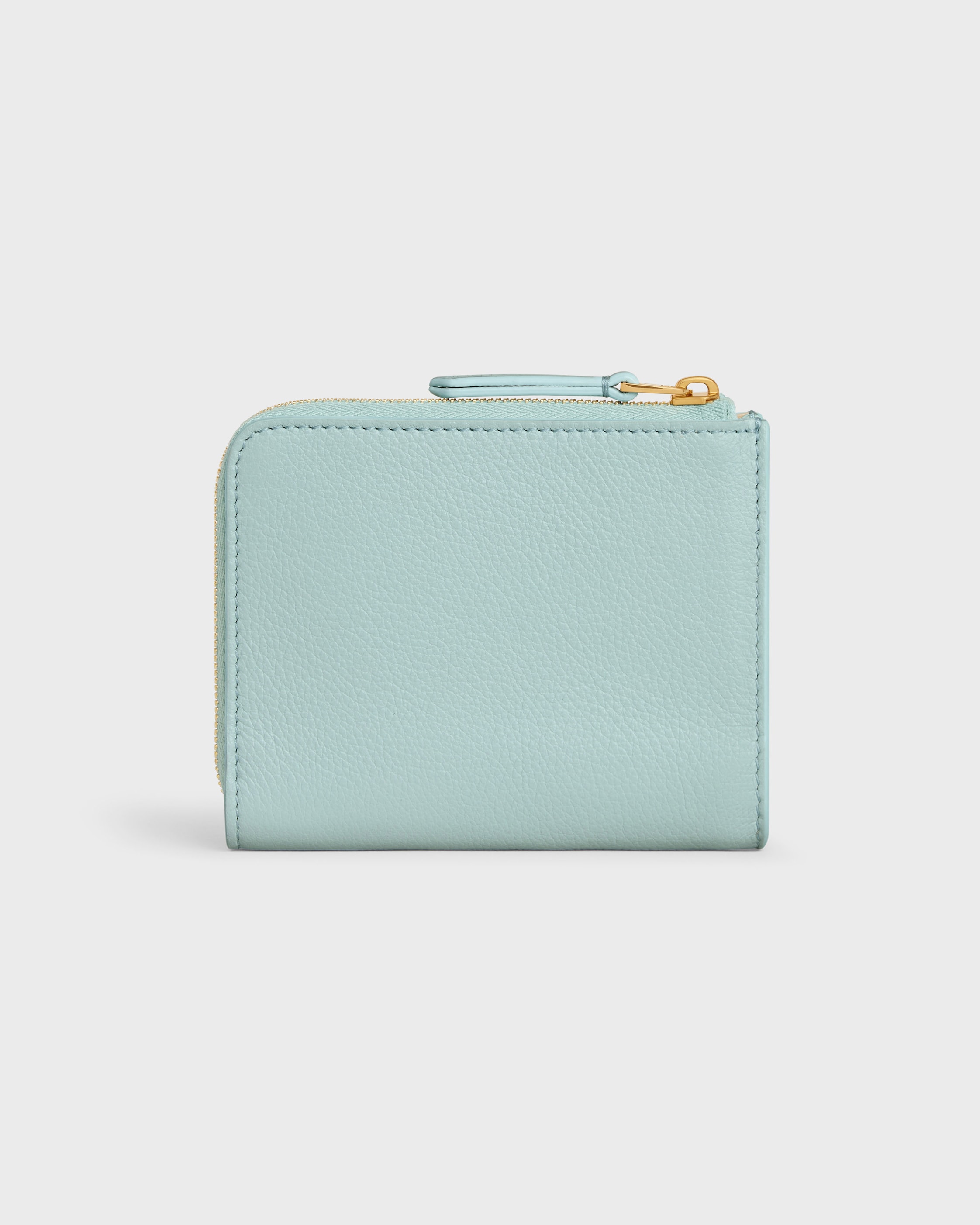 FLAT ZIPPED WALLET TRIOMPHE STAMP IN GRAINED SUPPLE CALFSKIN