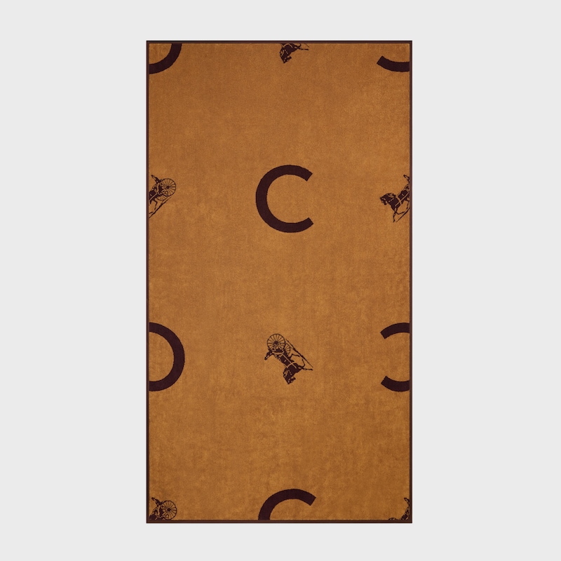beach towel IN c sulky terry cotton - MAHOGANY / CAMEL -  - 1 | CELINE