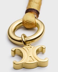 Celine Charms Cordon Necklace in Silk and Brass with Gold Finish - MULTICOLOR -  - 2 | CELINE