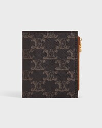 COMPACT WALLET TRIOMPHE CHARMS in Triomphe Canvas - TAN - WALLETS - 1 | CELINE