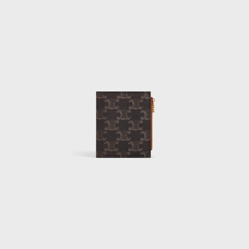 COMPACT WALLET TRIOMPHE CHARMS in Triomphe Canvas - TAN - WALLETS - 1 | CELINE